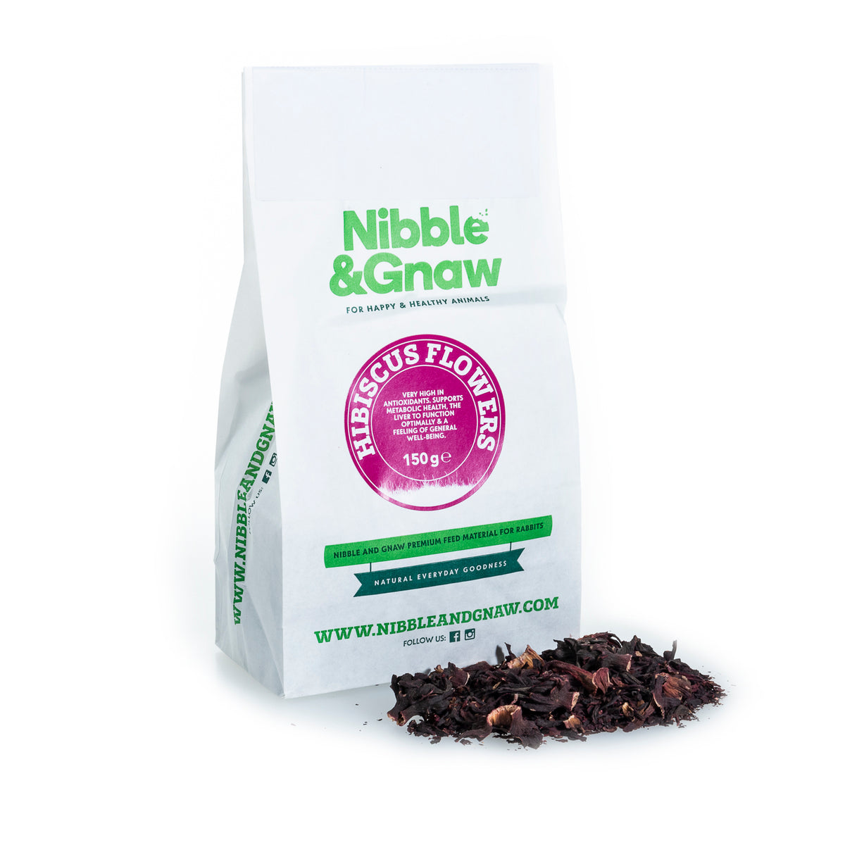 Hibiscus Flower Herb Rabbit Treats Guinea Pig Treats Nibble&Gnaw
