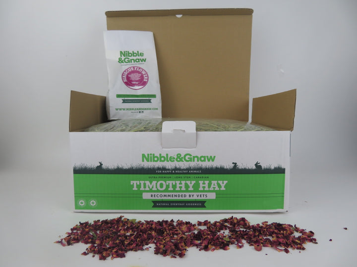 Second Cut Timothy Hay & Hibiscus Flowers Bundle